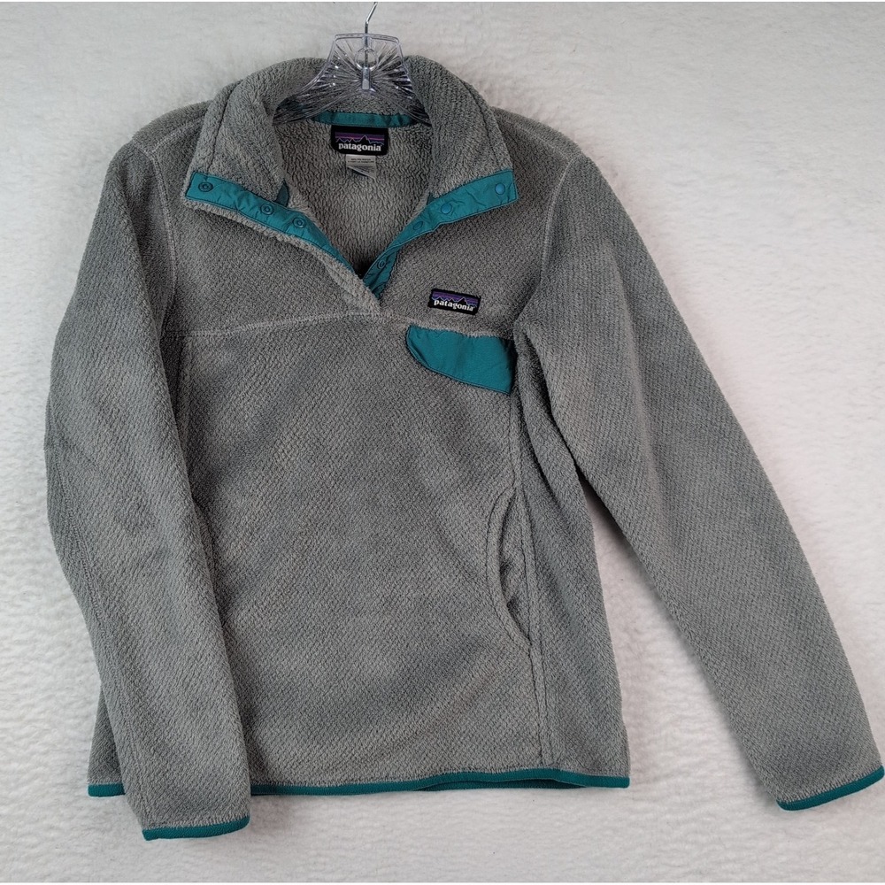 Patagonia Snap-T Re-Tool Pullover Womens Small Gray Blue Polartec Thermal Fleece